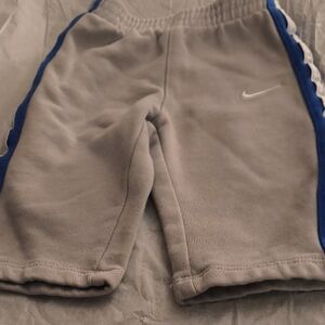 Nike Kids Gray Joggers with Blue Stripes